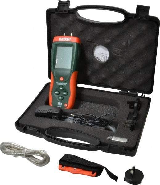 Extech - 5 Max psi, +/-0.3% FS% Accuracy, Differential Pressure Manometer - 5 Maximum PSI, 138.3 Inch Water Column - Industrial Tool & Supply