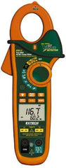 Extech - EX613, CAT III, Digital True RMS Auto Ranging Clamp Meter with 1-1/4" Clamp On Jaws - 600 VAC/VDC, 400 AC/DC Amps, Measures Voltage, Capacitance, Current, Frequency, Resistance - Industrial Tool & Supply