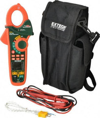 Extech - EX623, CAT III, Digital True RMS Auto Ranging Clamp Meter with 1-1/4" Clamp On Jaws - 600 VAC/VDC, 400 AC/DC Amps, Measures Voltage, Capacitance, Current, Frequency, Resistance, Temperature - Industrial Tool & Supply