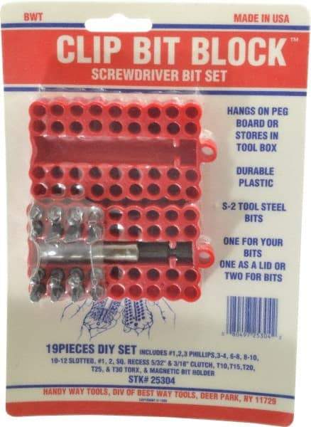 Value Collection - 17 Piece, Screwdriver Bit Set - DIY Bit - Industrial Tool & Supply