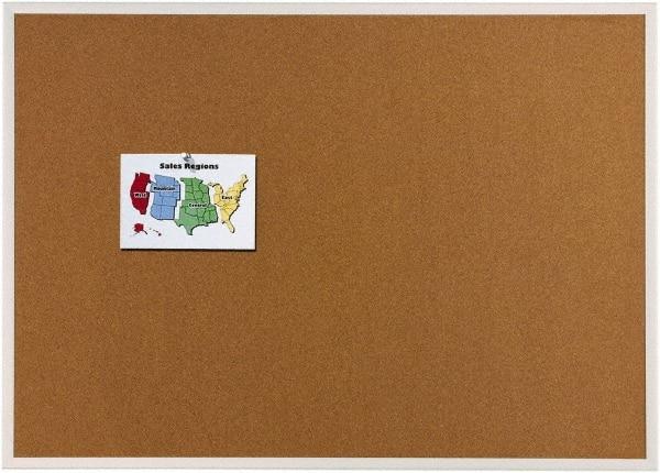 Quartet - 96" Wide x 48" High Open Cork Bulletin Board - Natural (Color) - Industrial Tool & Supply