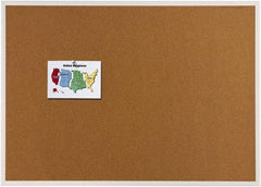 Quartet - 96" Wide x 48" High Open Cork Bulletin Board - Natural (Color) - Industrial Tool & Supply