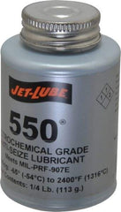 Jet-Lube - 0.25 Lb Can Extreme Pressure Anti-Seize Lubricant - Molybdenum Disulfide, -65 to 2,400°F, Steel Blue, Water Resistant - Industrial Tool & Supply