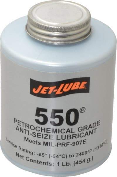 Jet-Lube - 1 Lb Can Extreme Pressure Anti-Seize Lubricant - Molybdenum Disulfide, -65 to 2,400°F, Steel Blue, Water Resistant - Industrial Tool & Supply