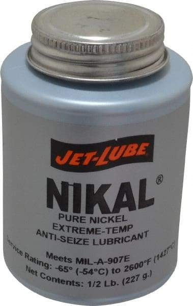 Jet-Lube - 0.5 Lb Can High Temperature Anti-Seize Lubricant - Nickel, -65 to 2,600°F, Silver Gray, Water Resistant - Industrial Tool & Supply