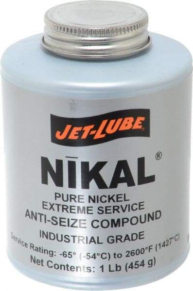 Jet-Lube - 1 Lb Can High Temperature Anti-Seize Lubricant - Nickel, -65 to 2,600°F, Silver Gray, Water Resistant - Industrial Tool & Supply