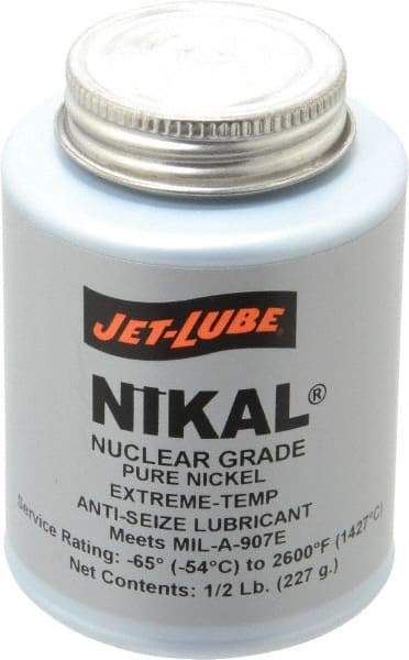 Jet-Lube - 0.5 Lb Can Extreme Temperature Anti-Seize Lubricant - Nickel, -65 to 2,600°F, Gray, Nuclear Grade - Industrial Tool & Supply