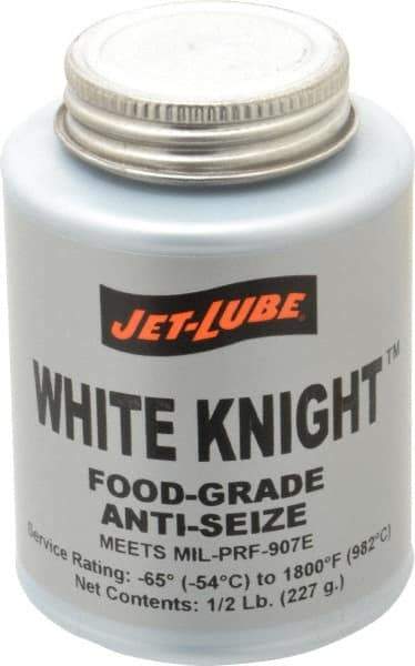 Jet-Lube - 0.5 Lb Can General Purpose Anti-Seize Lubricant - Aluminum, -65 to 1,800°F, White, Food Grade, Water Resistant - Industrial Tool & Supply