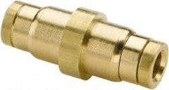 Parker - 5/8" Outside Diam, Brass Push-to-Connect Tube Retaining Ring Bulkhead Union - 250 Max psi, Buna-N O-Ring, Tube to Tube Connection - Industrial Tool & Supply