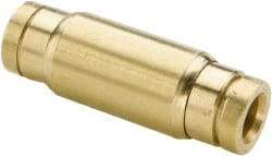 Parker - 5/32" Outside Diam, Brass Push-to-Connect Tube Union - 250 Max psi, Tube to Tube Connection, Buna-N O-Ring - Industrial Tool & Supply