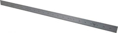 PEC Tools - 24" Long, 1/100, 1/10" and 0.5, 1mm Graduation, Rigid Steel Rule - Decimal/Metric Graduation Style, 1-1/8" Wide, Silver, Satin Chrome Finish - Industrial Tool & Supply