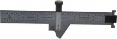 PEC Tools - 6 Inch Long Blade, 59° Bevel Angle, Steel Ruler Drill Point Gage - 1/64 -1/8 Inch Ruler Graduation, Removable Adjustable Ruler Hook, Depth Gage/Caliper, Hook Rule, Layout, Plain Rule and Try Square Function - Industrial Tool & Supply