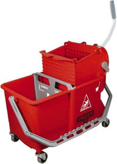 Unger - 16 Qt Plastic Double Pail - Red, Plastic Handle - Industrial Tool & Supply