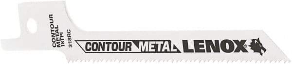 Lenox - 3-5/8" Long x 5/16" Thick, Bi-Metal Reciprocating Saw Blade - Tapered Profile, 18 TPI, Toothed Edge, Universal Shank - Industrial Tool & Supply