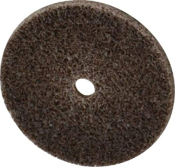 3M - 1-1/2" Diam, 1/8" Face Width, 3/16" Center Hole, Medium Grade, Aluminum Oxide Deburring Wheel - Unitized, Hard Density 7 Grade, 30,100 RPM - Industrial Tool & Supply