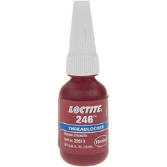 Loctite - 10 mL Bottle, Blue, Medium Strength Liquid Threadlocker - Series 246 - Industrial Tool & Supply