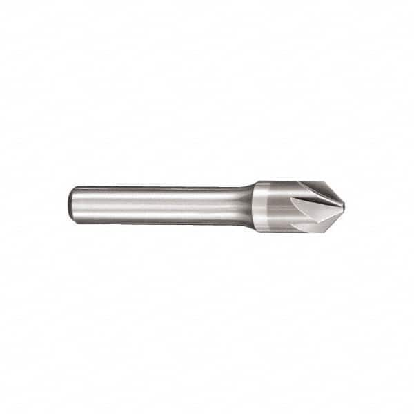 SGS - 1" Head Diam, 1/2" Shank Diam, 6 Flute 90° Solid Carbide Countersink - Industrial Tool & Supply