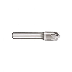 SGS - 1/8" Head Diam, 1/8" Shank Diam, 6 Flute 82° Solid Carbide Countersink - Bright Finish, 1-1/2" OAL, Single End, Straight Shank, Right Hand Cut - Industrial Tool & Supply
