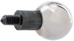 SPI - #4-48, 0.3430" Ball Diam, Chrome Alloy Steel Ball Contact Point - 0.343" Contact Point Length, Use with Dial Indicators - Industrial Tool & Supply