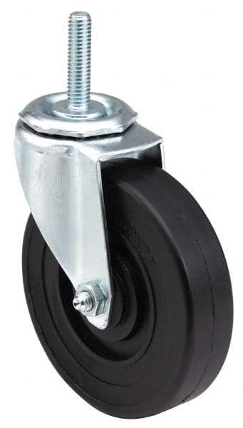 E.R. Wagner - 5" Diam x 1-1/4" Wide x 5-1/2" OAH Stem Mount Swivel Caster - Polyurethane, 280 Lb Capacity, Delrin Bearing, 1/2-13 x 1" Threaded Stem - Industrial Tool & Supply