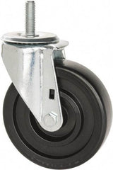 E.R. Wagner - 5" Diam x 1-3/8" Wide x 6-1/8" OAH Stem Mount Swivel Caster - Polyolefin, 300 Lb Capacity, Delrin Bearing, 1/2-13 x 1-1/2" Threaded Stem - Industrial Tool & Supply