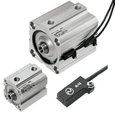 Norgren - 1" Stroke x 2" Bore Double Acting Air Cylinder - 1/8 Port, 3/8-24 Rod Thread, 145 Max psi, 23 to 176°F - Industrial Tool & Supply