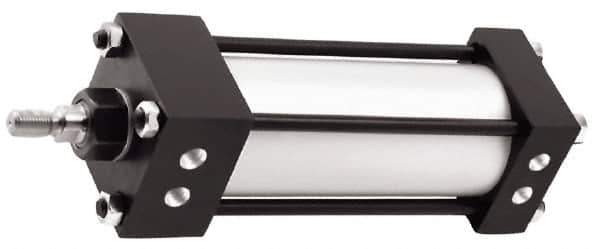 Norgren - 10" Stroke x 3-1/4" Bore Single Acting Air Cylinder - 1/2 Port, 3/4-16 Rod Thread, 250 Max psi, -20 to 200°F - Industrial Tool & Supply