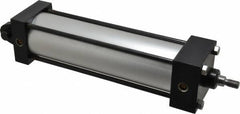 Norgren - 8" Stroke x 2-1/2" Bore Single Acting Air Cylinder - 3/8 Port, 7/16-20 Rod Thread, 250 Max psi, -20 to 200°F - Industrial Tool & Supply