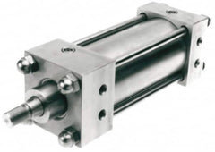 3 1/4″ Bore x 6″ Stroke Stainless NFPA Air Cylinder MP1 Mount, 1/2 NPTF Port, 3/4-16 Rod Thread, 150 Max psi, -20-200°F
