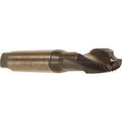 Emuge - M3x0.50 Metric 2 Flute 6HX Modified Bottoming Spiral Flute Tap - Cobalt, TiCN Finish, 56mm OAL, Right Hand Flute, Right Hand Thread, Series Rekord D - Industrial Tool & Supply