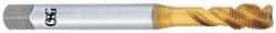 OSG - 9/16-18 UNF 4 Flute 2B Modified Bottoming Spiral Flute Tap - Vanadium High Speed Steel, TiN Finish, 100mm OAL, Right Hand Flute, Right Hand Thread - Industrial Tool & Supply