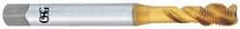 OSG - 9/16-18 UNF 4 Flute 2B Modified Bottoming Spiral Flute Tap - Vanadium High Speed Steel, TiN Finish, 100mm OAL, Right Hand Flute, Right Hand Thread - Industrial Tool & Supply
