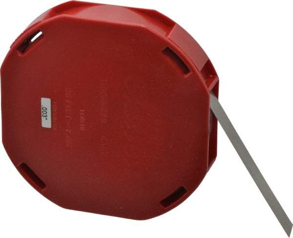 Starrett - 0.003 Inch Thick x 7.62 m Long x 1/2 Inch Wide, Feeler Stock Roll - Tempered Steel - Industrial Tool & Supply