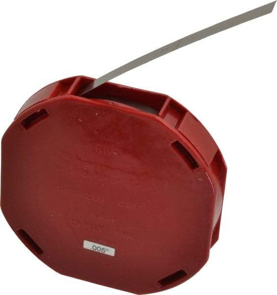 Starrett - 0.005 Inch Thick x 7.62 m Long x 1/2 Inch Wide, Feeler Stock Roll - Tempered Steel - Industrial Tool & Supply