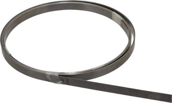 Starrett - 0.018 Inch Thick x 7.62 m Long x 1/2 Inch Wide, Feeler Stock Roll - Tempered Steel - Industrial Tool & Supply