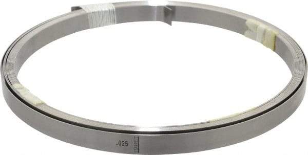 Starrett - 0.025 Inch Thick x 6.10 m Long x 1/2 Inch Wide, Feeler Stock Roll - Tempered Steel - Industrial Tool & Supply