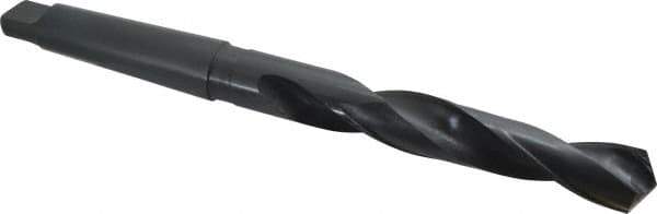 Interstate - 30mm, 3MT 118° Point High Speed Steel Taper Shank Drill Bit - Oxide Finish, 175mm Flute Length, 296mm OAL, Spiral Flute - Industrial Tool & Supply