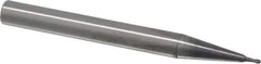 RobbJack - 1mm Diam, 1mm LOC, 2 Flute Solid Carbide Ball End Mill - AlTiN Finish, Single End, 63mm OAL, 6mm Shank Diam, Spiral Flute - Industrial Tool & Supply