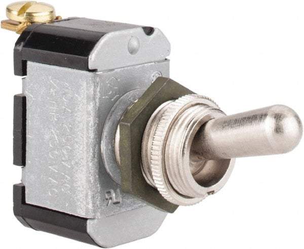 Eaton Cutler-Hammer - SPST Heavy Duty Off-On Toggle Switch - Screw Terminal, Bat Handle Actuator, 1/2 hp at 50 VAC hp, 125/250 VAC & 28 VDC - Industrial Tool & Supply