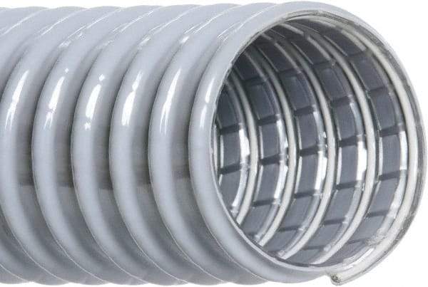 Hi-Tech Duravent - 2-1/2" ID, 24 Hg Vac Rating, 20 psi, PVC Vacuum & Duct Hose - 50' Long, Gray, 2-3/16" Bend Radius, -20 to 150°F - Industrial Tool & Supply