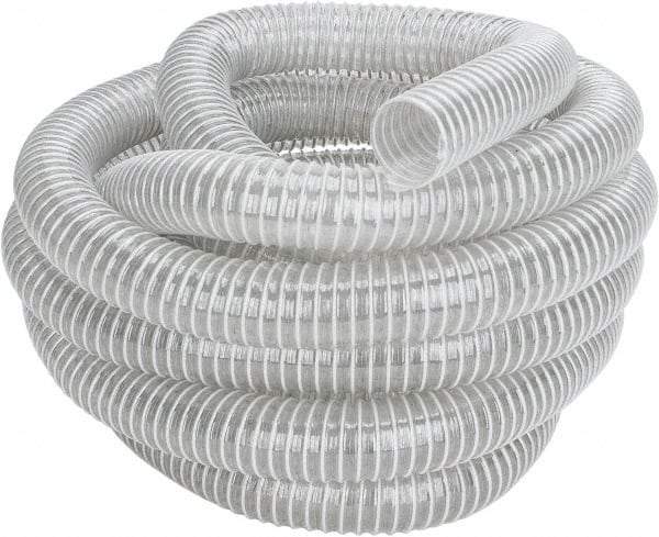 Hi-Tech Duravent - 1-1/2" ID, 26 Hg Vac Rating, 10 psi, Polyurethane Vacuum & Duct Hose - 25' Long, Clear, 1-1/2" Bend Radius, -40 to 200°F - Industrial Tool & Supply