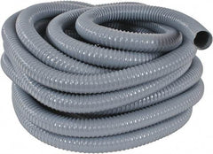 Hi-Tech Duravent - 1-1/2" ID, 26 Hg Vac Rating, 35 psi, PVC Vacuum & Duct Hose - 50' Long, Gray, 1-1/8" Bend Radius, -20 to 150°F - Industrial Tool & Supply