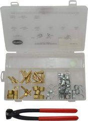Oetiker - 81 Piece, 1/2 to 9/16" Diam, Welding Hose Clamp Repair Kit - Hose Clamps, Brass Fittings & Pincers - Industrial Tool & Supply