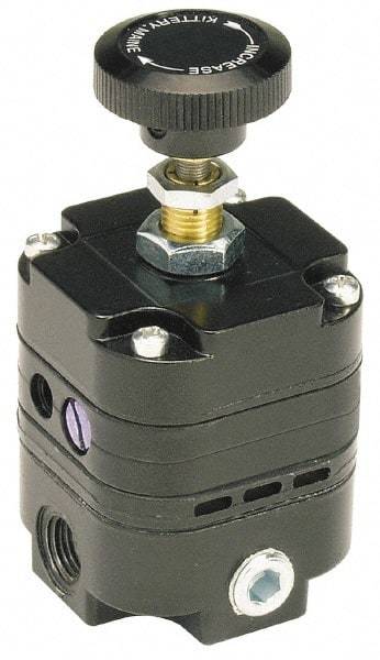 Parker - 1/4 NPT Port, 14 CFM, Zinc Diaphragm Operated Regulator - 2 to 40 psi Range, 150 Max psi Supply Pressure, 1/4" Gauge Port Thread, 3" Wide x 6.06" High - Industrial Tool & Supply