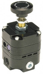 Parker - 1/4 NPT Port, 14 CFM, Zinc Diaphragm Operated Regulator - 2 to 40 psi Range, 150 Max psi Supply Pressure, 1/4" Gauge Port Thread, 3" Wide x 6.06" High - Industrial Tool & Supply