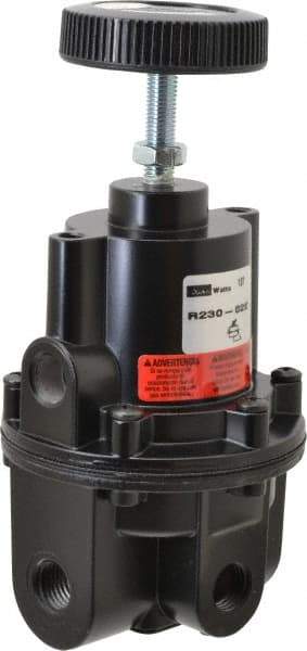Parker - 1/4 NPT Port, 80 CFM, Aluminum Diaphragm Operated Regulator - 0 to 2 psi Range, 250 Max psi Supply Pressure, 1/4" Gauge Port Thread, 2.06" Wide x 4.35" High - Industrial Tool & Supply