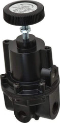 Parker - 3/8 NPT Port, 80 CFM, Aluminum Diaphragm Operated Regulator - 2 to 150 psi Range, 250 Max psi Supply Pressure, 1/4" Gauge Port Thread, 2.06" Wide x 4.35" High - Industrial Tool & Supply