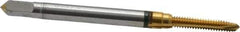 Guhring - #3-48 UNC, 3 Flute, TiN Finish, Cobalt Spiral Point Tap - Plug Chamfer, Right Hand Thread, 1-13/16" OAL, 0.141" Shank Diam, 2B Class of Fit, Series 3916 - Exact Industrial Supply