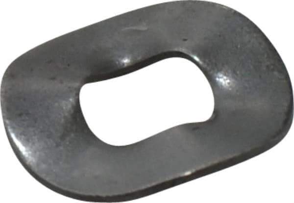 Made in USA - #6-#8 Screw, 0.167" ID x 0.375" OD, Grade 1074-1095 Spring Steel Triple Wave Washer - 0.016" Thick, 0.04" Overall Height, 0.003" Deflection - Industrial Tool & Supply