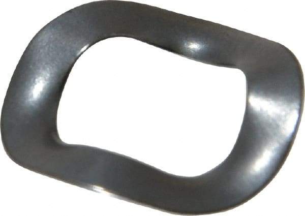 Made in USA - 3/8" Screw, 0.406" ID x 0.65" OD, Grade 1074-1095 Spring Steel Triple Wave Washer - 0.01" Thick, 0.085" Overall Height, 0.019" Deflection, 18.18 Lb at Deflection - Industrial Tool & Supply